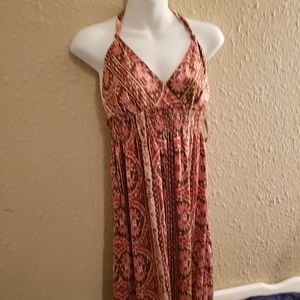 Gianni Bini Silk Halter Maxi Dress